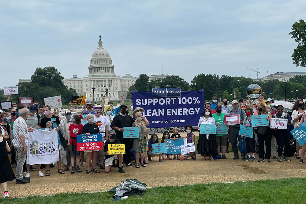 The "100 Leaders for 100% Clean Energy" rally on June 9 brought together leaders of various faith traditions in support of establishing a national clean energy standard as part of President Joe Biden's proposed $2 trillion infrastructure plan. The "100 Leaders for 100% Clean Energy" rally on June 9 brought together leaders of various faith traditions in support of establishing a national clean energy standard as part of President Joe Biden's proposed $2 trillion infrastructure plan.